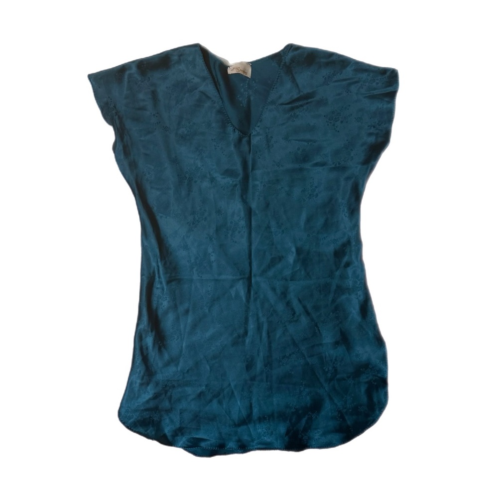 Vtg Ilise Stevens Women’s Teal Polyester Lingerie/Sleepwear Top Size Medium